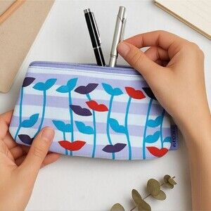 Clinique x Drawbertson Collaboration Purple and Blue Cosmetic Pouch Limited Item